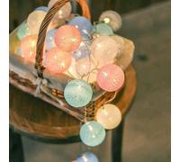 Ciskotu Ghirlanda Luminoso Cotone LED, 3,3M 20 Palline Decorativ Catena Lluminosa Interno LED, Ghirlanda Fata di Luci a Batteria per Natale Festa Matrimonio Vacanze Decorazione Interna