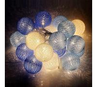 Ciskotu Luminosa Cameretta,20 Sfere Cotone LED Catena Luminosa Interno, per Decorazione Della Luce Notturna Interna, Come Natale, Matrimonio, Festa, Stanza, Tenda