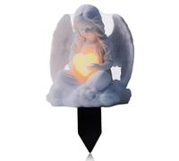 Cisolen Statuetta in miniatura a forma di angelo da giardino, decorazione per tomba, resistente alle intemperie, per cimitero, vaso da fiori, decorazione per vaso, fattoria, cimitero