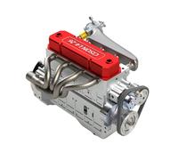 CISON L4-26CC Mini 4 Tempi Inline Quattro OHV Motore a Benzina Modello Che Funziona, Raffreddato ad Acqua Metallo Motore a Combustione Interna per RC Auto e Kit Fisica