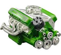 Cison V8 - Kit motore a gas, motore a benzina Ohv V8 a blocchi piccoli, kit mini V 8 E-ngine che funziona, costruisci il tuo kit motore V-8 per adulti, 4 tempi 44 cc raffreddato ad acqua 1/6 (verde)
