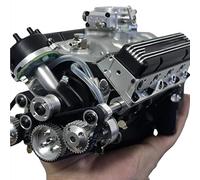 Cison V8 - Kit motori a benzina, Ohv V8 a blocco piccolo, mini V 8 E-ngine Kit funzionante, costruisci il tuo motore modello V-8 per adulti, 4 tempi, 44 cc, raffreddato ad acqua 1/6 (nero