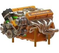 Cison V8 Kit motori a gas, benzina Ohv V8 kit modello motore piccolo blocco, kit mini V 8 E-ngine che funziona, costruire il proprio stelo auto V-8 kit motore per adulti, 4 tempi 44 cc raffreddato ad