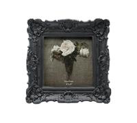 CISOO 10,2 x 10,2 cm vintage piccola cornice portafoto quadrata nera antica per tavolo e decorazione da parete, design floreale decorativo, decorazione retrò