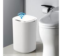 CISSIYOG Cestino con Sensore di Movimento 12L Bidone Automatico per Bagno, Slim in Plastica con Coperchio, Cestino Intelligente Impermeabile per Camera Letto Toilette Cucina Ufficio