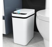 CISSIYOG Cestino con Sensore di Movimento 12L Bidone Automatico per Bagno, Slim in Plastica con Coperchio, Cestino Intelligente Impermeabile per Camera Letto Toilette Cucina Ufficio (Rettangolare)