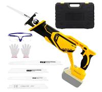 CISSIYOG Sega alternativa a batteria compatibile con batteria Dewalt da 20 V, sega a sciabola a batteria per lavori di taglio con legno/acciaio, con 4 lame per sega a sciabola, occhiali di protezione