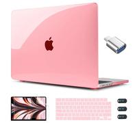 CISSOOK Compatibile con MacBook Air 13,6 pollici Custodia rosa 2022 2023 2024 2025 Release A2681 A3113 A3240, guscio in plastica e copertura per tastiera per MacBook Air 13 M4 M3 M2, rosa trasparente
