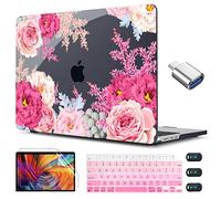 CISSOOK Custodia per computer portatile, custodia rigida con copertura per tastiera per MacBook Air 13,6" M3 A3113 & M2 A2681, splendidi fiori
