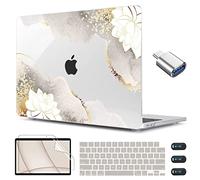 CISSOOK per MacBook Air 13.6 pollici Custodia 2025 2024 2023 2022 Release Modello M3 A3113 M2 A2681, Lotus Hard Shell Custodia Tastiera Cover per MacBook Air 13 M2 M3 M4 Chip, Pittura Affascinante