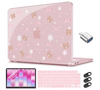 CISSOOK per MacBook Neo 33 cm Case 2026 Modello A3404 A18 Pro Chip 5in1 Set | Custodia rigida rosa, cover per tastiera, pellicola proteggi schermo, adattatore USB C, antigraffio, a prova di caduta