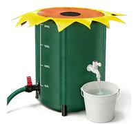Cisterna pieghevole da 200 litri, serbatoio per acqua piovana in PVC per giardino con coperchio e rubinetto, set di contenitori di raccolta, contenitori di stoccaggio a lungo termine per giardino