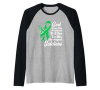Cistifellea Cancro Consapevolezza Nastro Chemo Fede Soldati Dio Maglia con Maniche Raglan