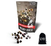Citadel Black Micro Dice - Set di 21 dadi in metallo per gioco di ruolo con custodia con coulisse, piccoli dadi poliedrici, progettati per D&D, Pathfinder e altri giochi da tavolo