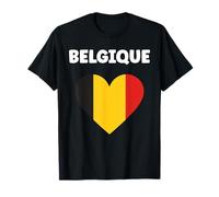 Citation Frites Drapeau belge Coeur Amour Belgique Maglietta