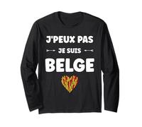 Citation Frites Drapeau Belgique j'peux PAS Je Suis Belge Maglia a Manica