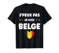 Citation Frites Drapeau Belgique j'peux PAS Je Suis Belge Maglietta