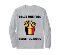 Citation Frites Drapeau Belgique Une fois Humour Belge Maglia a Manica