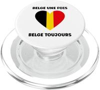 Citation Frites Drapeau Belgique une fois humour Belge PopSockets PopGrip per MagSafe