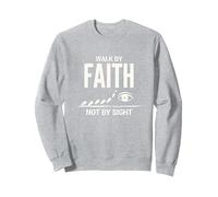 Citazione Cristiana ispiratrice Walk By Faith Not By Sight Felpa, Unisex per Adulti, Grigio Melange, XXL