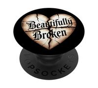 Citazione del messaggio del cuore cristiano splendidamente spezzato PopSockets PopGrip Adesivo