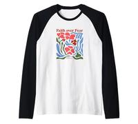 Citazione della Bibbia Cristiana Fede sulla Paura Maglia con Maniche Raglan
