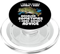 Citazione della stagione di pesca del pescatore Parlo a me stesso quando pesco PopSockets PopGrip per MagSafe
