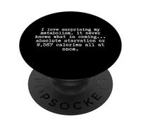 Citazione di digiuno di perdita di peso del metabolismo divertente, dieta divertente PopSockets PopGrip Adesivo