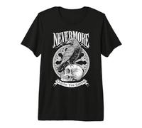 Citazione di Edgar Allan Poe di Nevermore Quoth The Raven Gothic Maglietta Premium