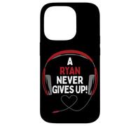Citazione di gioco "A Ryan Never Give Up" Cuffie personalizzate Custodia per iPhone 14 Pro