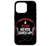 Citazione di gioco "A Ryan Never Give Up" Cuffie personalizzate Custodia per iPhone 16 Pro