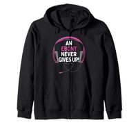 Citazione di Gioco An Ebony Never Give Up Cuffie Personalizzate Felpa con Cappuccio