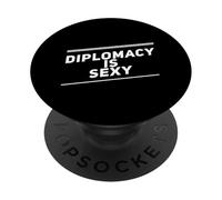 Citazione di I Hate War Dire no alla guerra contro la guerra La diplomazia è sexy PopSockets PopGrip Adesivo