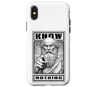 Citazione di propaganda divertente di Socrate filosofia non sapere nulla Custodia per iPhone X/XS