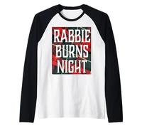 Citazione di Rabbie Burns Night su plaid a quadri variopinti Maglia con Maniche Raglan