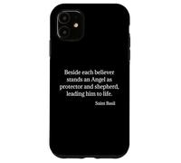 Citazione di San Basilio Angelo come protettore e pastore Custodia per iPhone 11