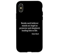 Citazione di San Basilio Angelo come protettore e pastore Custodia per iPhone X/XS