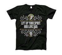 Citazione di San Padre pio Direzione Spirituale Santo Cattolico Magliette Basic Casual Maglietta T-Shirt Manica Corta Tee T-Shirt per Sport Bodybuilding Hip-Hop M