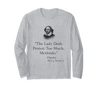 Citazione di Shakespeare Amleto - La protesta di Lady Doth Troppo Maglia a Manica
