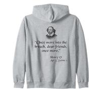 Citazione di Shakespeare - Once More Into The Breach Cari Amici Felpa con Cappuccio