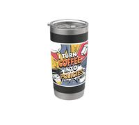 Citazione Divertente Assicurazioni e Caffè Bicchiere termico in acciaio inox doppia parete