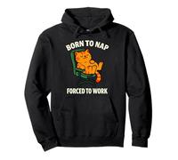 Citazione Divertente Born to Nap Lazy Felpa con Cappuccio