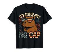 Citazione divertente del 4 luglio American Capybara Patriot No Cap Meme Maglietta