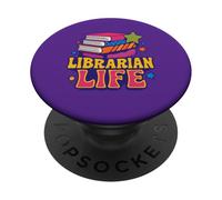 Citazione divertente del libro della vita del bibliotecario per lettori e scrittori PopSockets PopGrip Adesivo