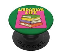 Citazione divertente del libro della vita del bibliotecario per lettori e scrittori PopSockets PopGrip Adesivo