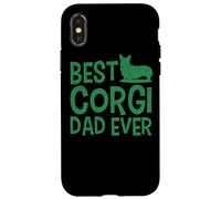 Citazione divertente del proprietario di un cane carino di Corgi Dad Ever Custodia per iPhone X/XS
