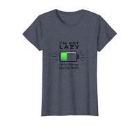 Citazione Divertente della Batteria I'm Not Lazy Energy Saving Mode Maglietta, Donna, Pervinca, XL