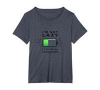 Citazione Divertente della Batteria I'm Not Lazy Energy Saving Mode Maglietta, Donna Plus-Size, Pervinca, 4X