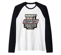 Citazione Divertente in versi della Bibbia delle Scritture Cristiane Matteo 5:6 Maglia con Maniche Raglan