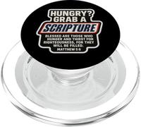 Citazione divertente in versi della Bibbia delle Scritture Cristiane Matteo 5:6 PopSockets PopGrip per MagSafe